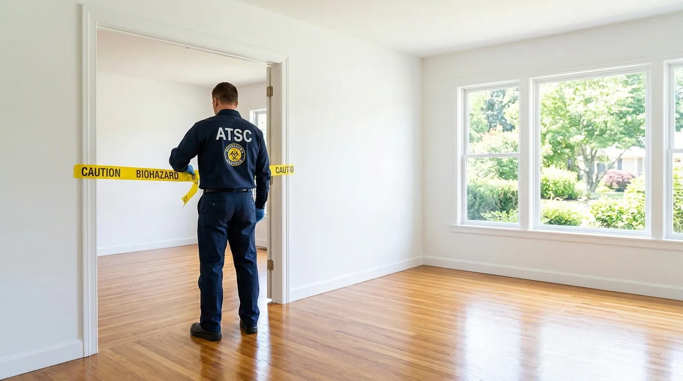 Certified biohazard cleanup crew performing Crime Scene Cleanup in Clayton